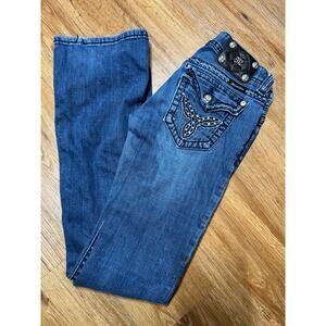 Miss Me JE5305B3 Boot Bootcut Jeans Studs Embroidered Bling Jeans Size 26 EB